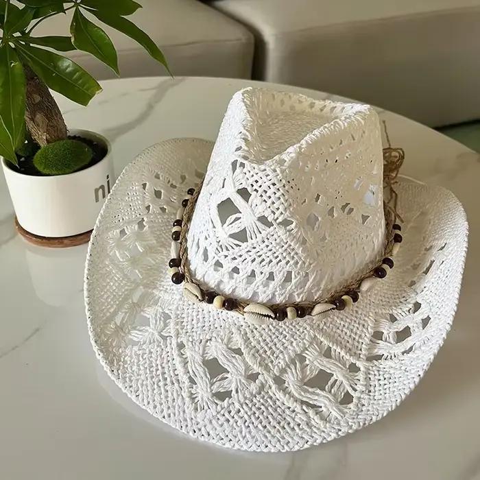 Chapeau de paille bohème d'été pour femmes et hommes