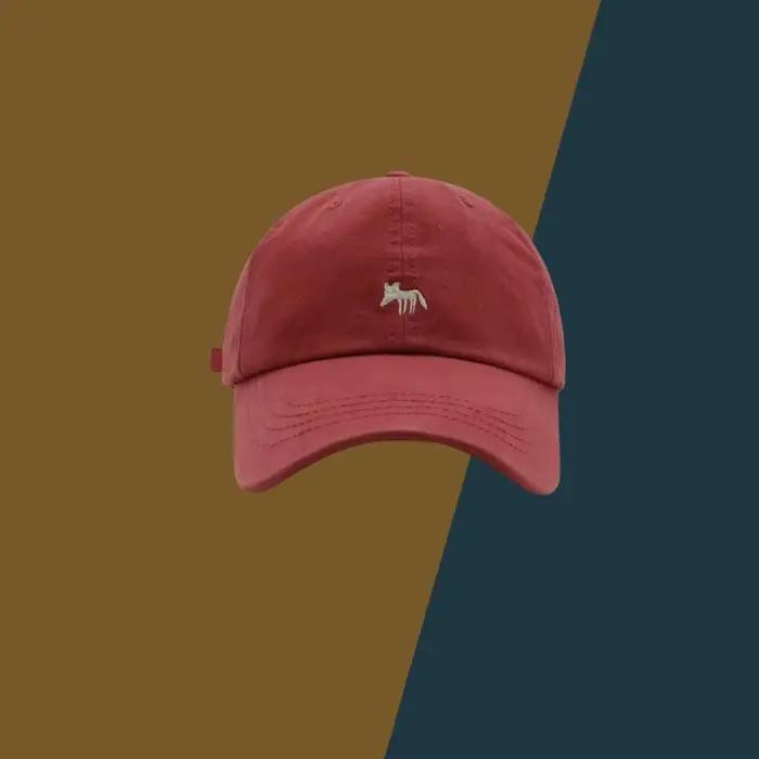 Casquette de baseball brodée Fox – Snapback unisexe de style coréen pour le visage de printemps et d'été