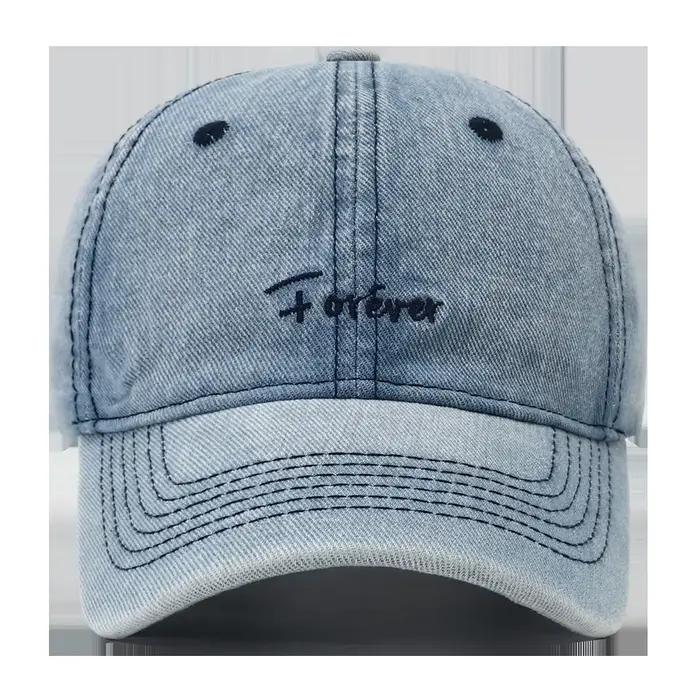 Casquette de baseball ILYEE en denim unisexe avec broderie moderne et protection solaire pour hommes et femmes occasions extérieures et urbaines
