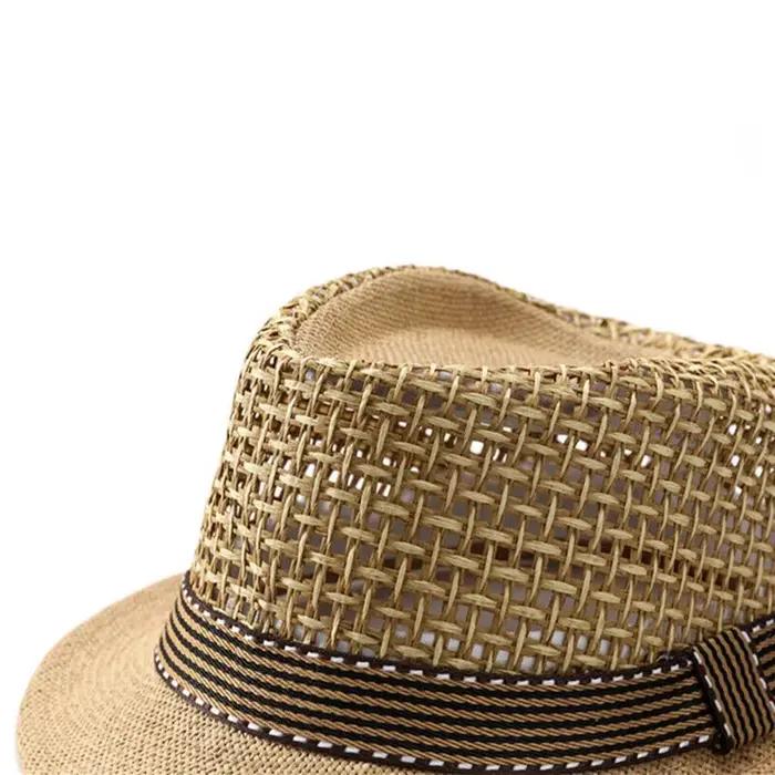 Nouveau Trilby paille Fedora chapeau respirant