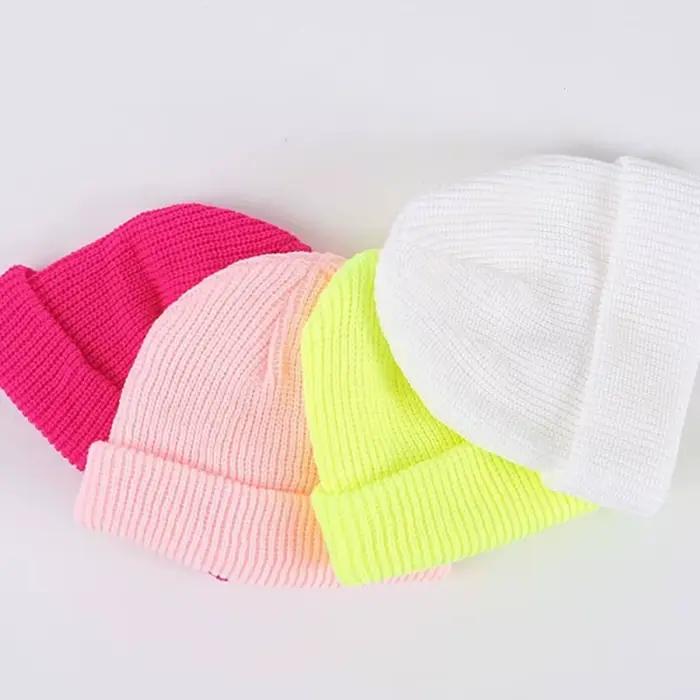 2024 nouveau chapeau hommes hiver couleur unie tout-match pastèque Hip Hop vente chaude tricot