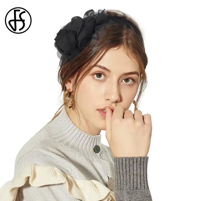 Élégant rose plume fleur casque fascinateurs bandeau pour femmes mariée mariage cheveux accessoire petit haut-de-forme 2025