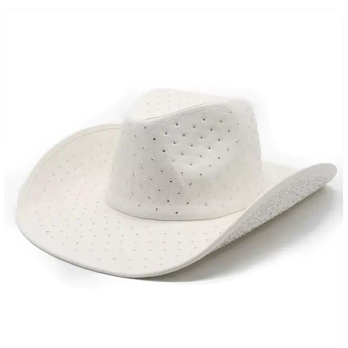 Chapeau de cowboy rétro pour femmes et hommes en polyester avec protection solaire pour concerts et cérémonies de mariage occassions extérieures