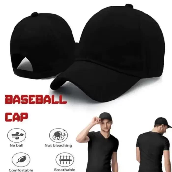 Casquette de baseball noire pour hommes et femmes - Chapeau de sport réglable pour les activités de plein air et les tenues décontractées d'été
