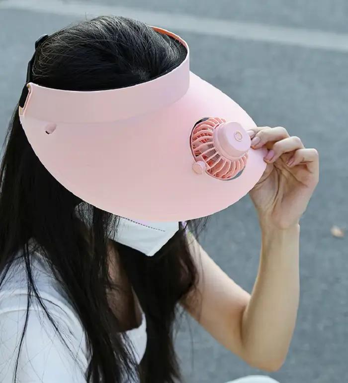 Casquette ventilée d'été anti-UV tendance avec ventilateur intégré