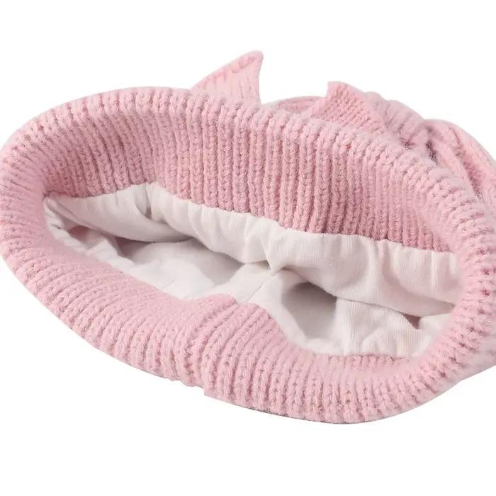 Chapeau tricoté pour bébé de 0 à 2 ans avec grand nœud