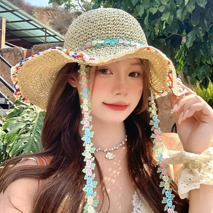 Chapeau de paille à large bord pour femme