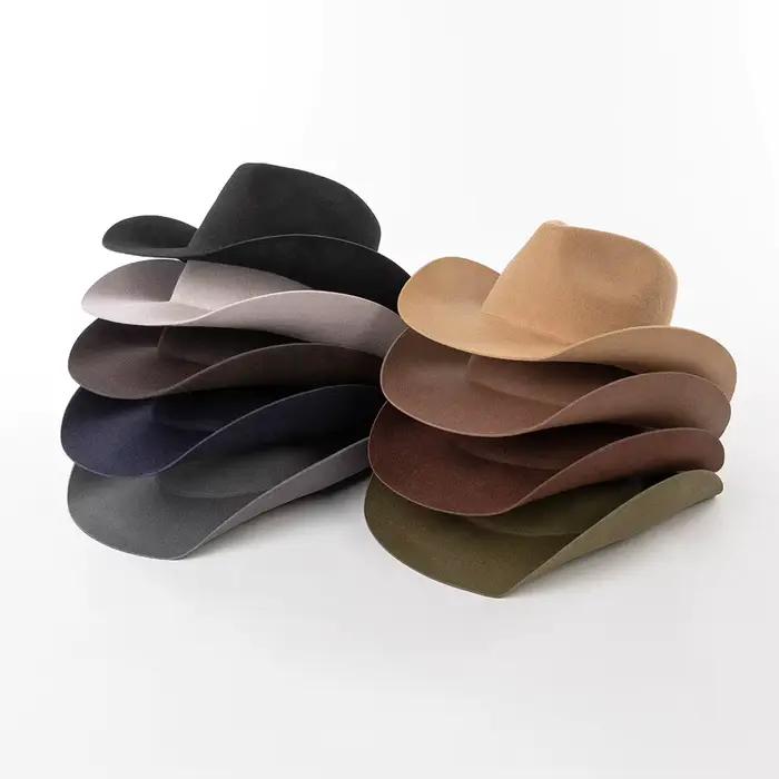 Chapeau de Cowboy occidental 100% laine pour femmes et hommes