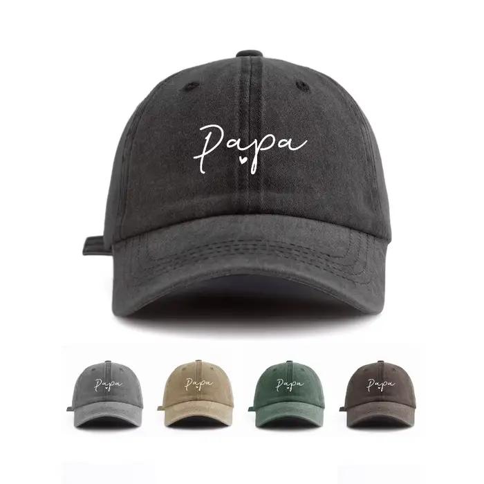 Casquette de baseball PAPA délavée, rétro et décontractée, réglable, protection solaire, pour homme et femme, usages quotidiens et occasions spéciales