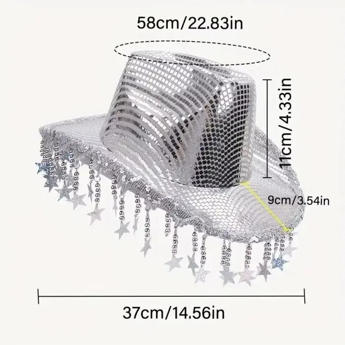 Chapeau de cowboy western vintage à paillettes brillantes