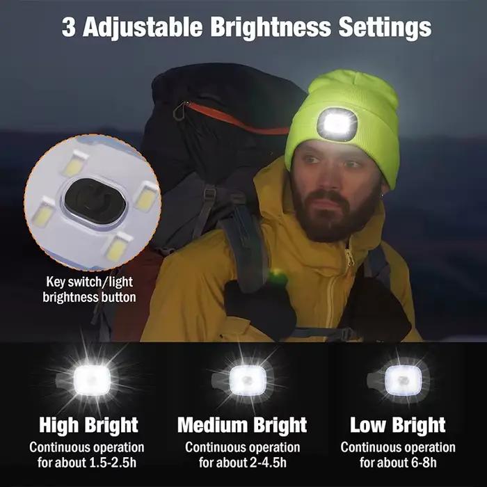 Casquette tricotée musicale à LED Bluetooth pour course nocturne