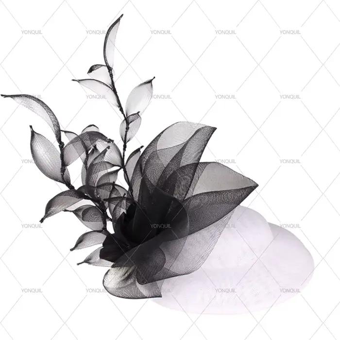 Chapeau Sinamay à grandes fleurs dorées pour femmes