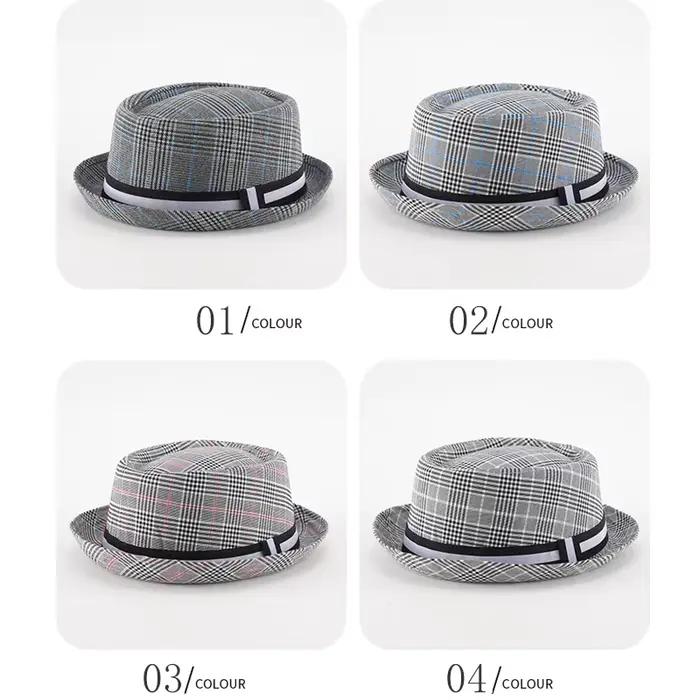 Chapeau pare-soleil, chapeau de gentleman jazz à carreaux tendance