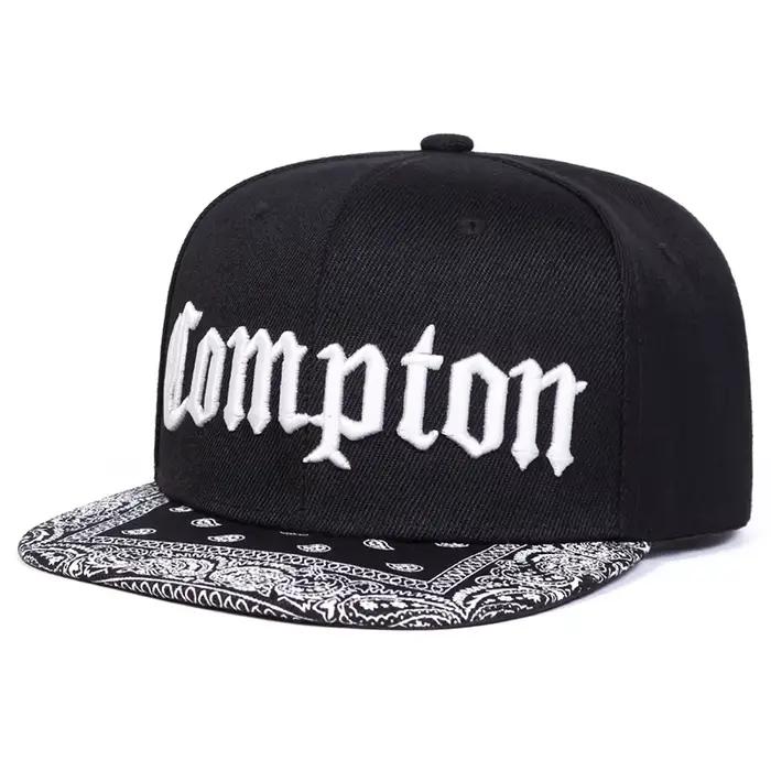 2025 Mode personnalisée nouveau chapeau de baseball Compton fleur de cajou à bords plats