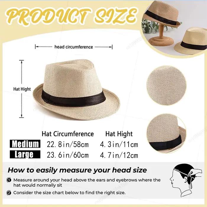 Lot de 6 à 48 chapeaux Fedora en paille pour mariage