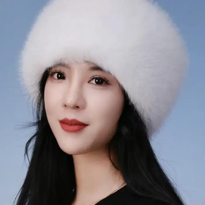 Bandeau en fausse fourrure moelleux pour femmes, chapeau d'hiver, style sport, tricoté, doux et élégant, occassions hivernales et cadeau parfait