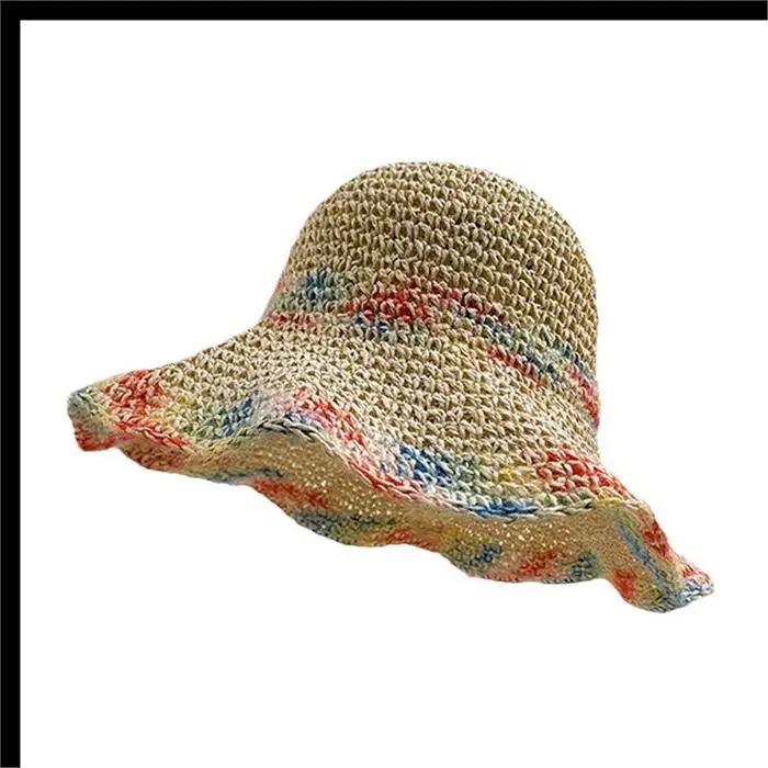 Chapeau de paille tissé polyvalent pour femmes