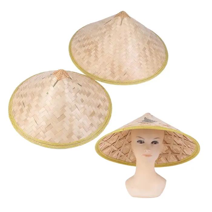 Chapeau de fermier en bambou chinois unisexe pour homme et femme