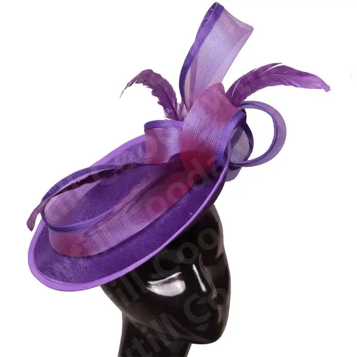 Chapeau fascinateur multicolore en lin pour femmes bandes de tête élégantes occasionnelle festive mariage cérémonies