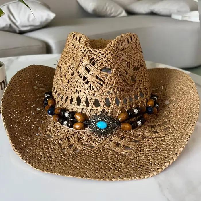 Chapeau de paille bohème pour femmes et hommes