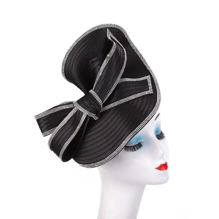Exquise Vintage Fascinator chapeau élégant doux arc strass bandeau cheveux cerceau formel