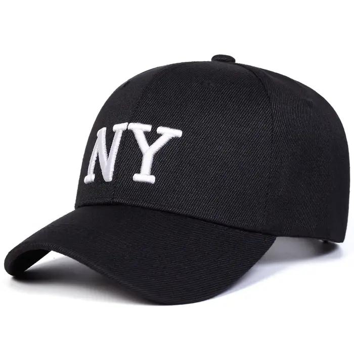 Casquette de baseball unisexe avec broderie NY en polyester pour hommes et femmes, décontractée, ajustable, solaire et sportive pour printemps et automne