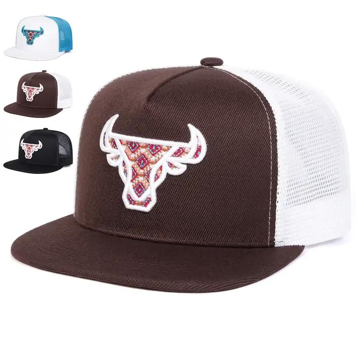 Casquette de baseball unisexe brodée tête de bœuf style hip-hop ajustable protection solaire printemps été décontractée