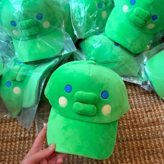En stock – Nouvelle casquette de baseball verte Tamagotchi Kuchipatchi Mimitchi à large bord
