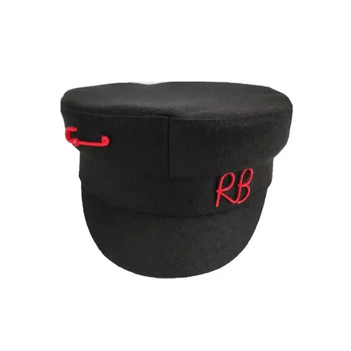 Casquette de luxe Baker Boy lettre laine Newsboy béret casquettes pour femmes plat haut militaire marine hiver chapeaux Boinas Para Mujer
