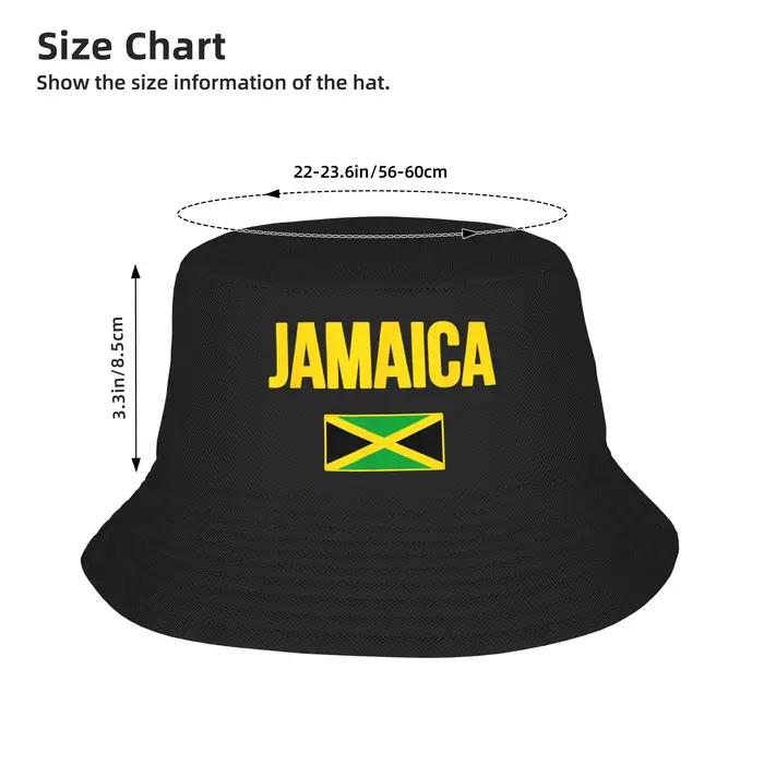 Chapeau de seau drapeau jamaïcain polyestère protection solaire pour femmes et hommes ocassions estivales voyages vacances et pique-niques