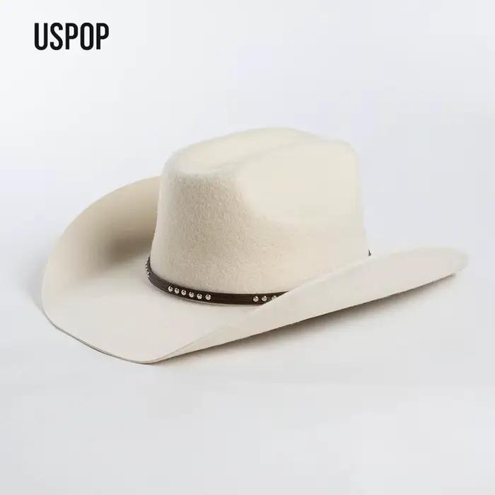 Chapeau Western Cowboy USPOP en Laine Feutrée Multifonction pour Hommes et Femmes Occasions Spéciales et Polyvalent