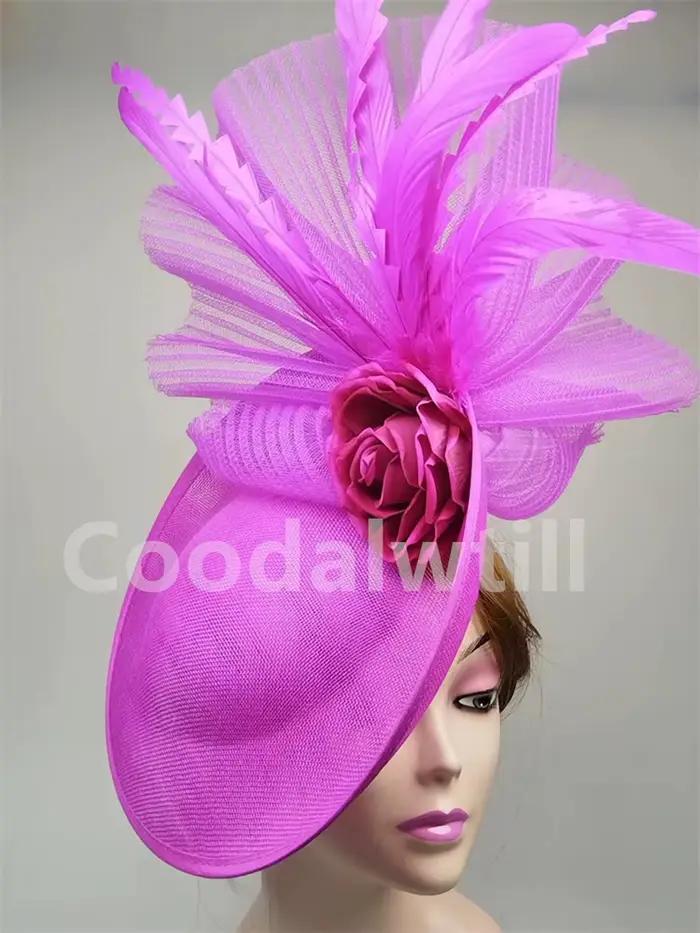 Élégant fleur Fascinator pilulier casquette de mariage femmes