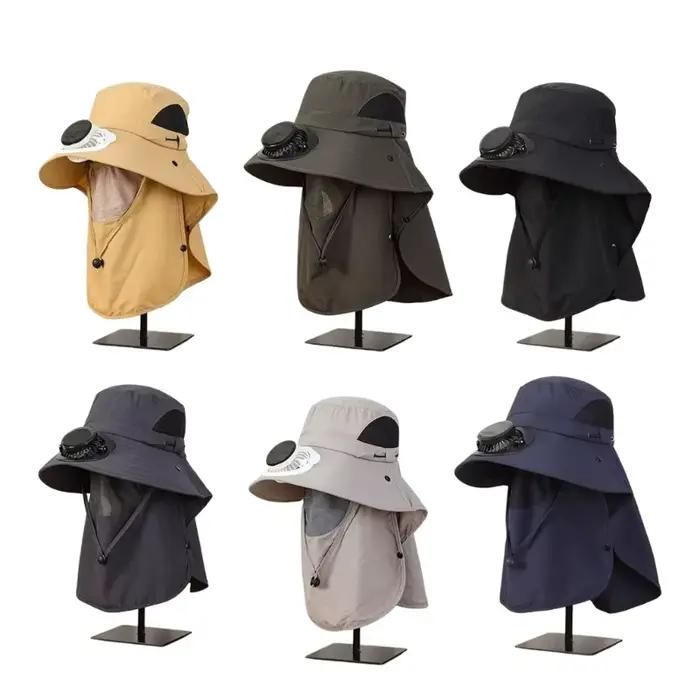Chapeau refroidissement à énergie avec ventilateur intégré larges bords pour couvre-chef 6