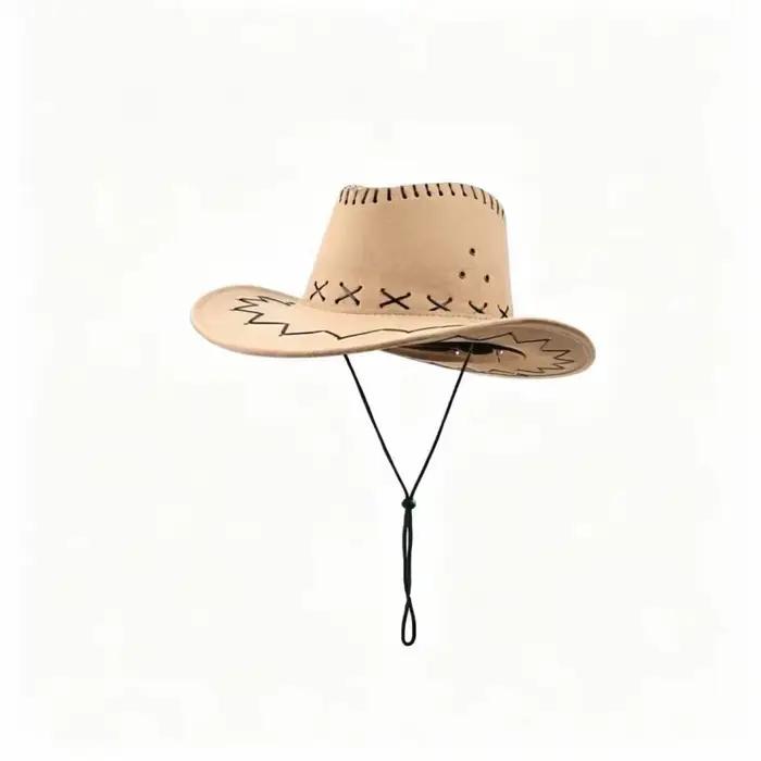 Nouveau Chapeau de Cowboy Western en Daim pour Femme et Homme
