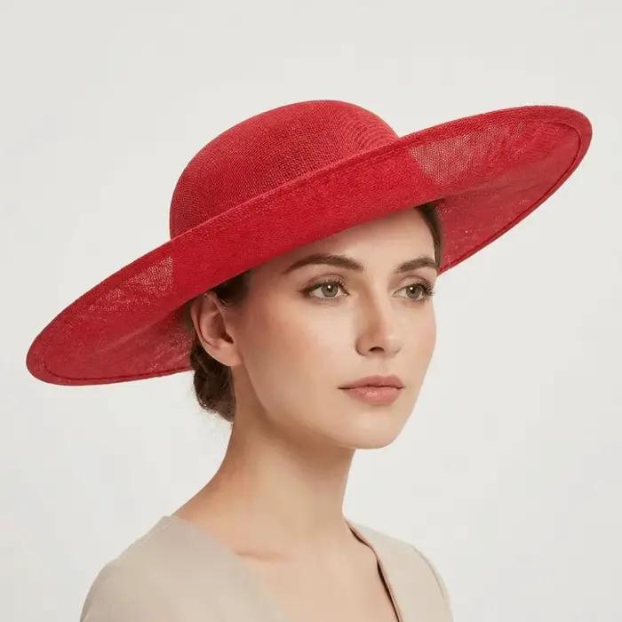 Chapeau rétro en maille couleur unie à large bord