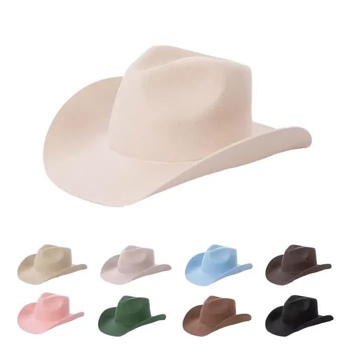 Chapeau de Cowboy occidental 100% laine pour femmes et hommes