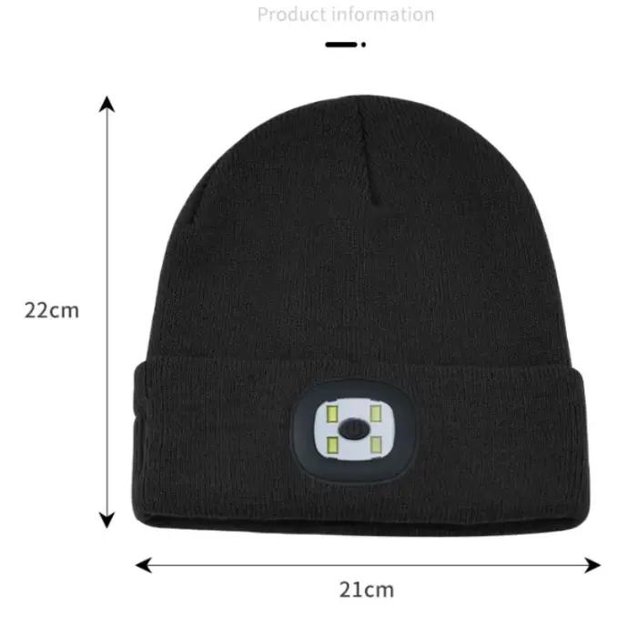 Casquette tricotée musicale à LED Bluetooth pour course nocturne