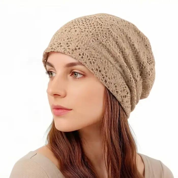 Chapeau en dentelle tricotée légère pour femmes