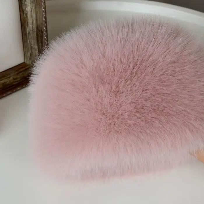 Chapeau seau en fourrure moelleuse pour femmes