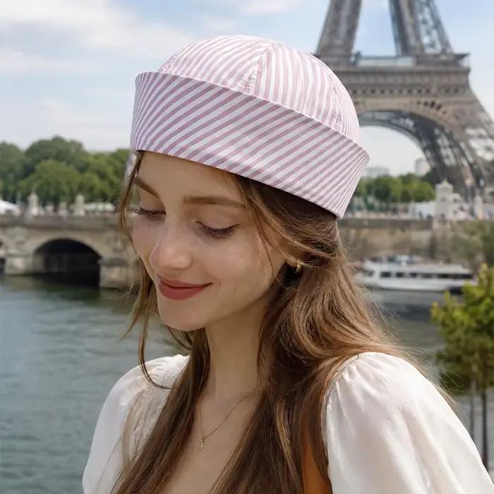 Chapeau de marin octogonal à rayures pour cosplay