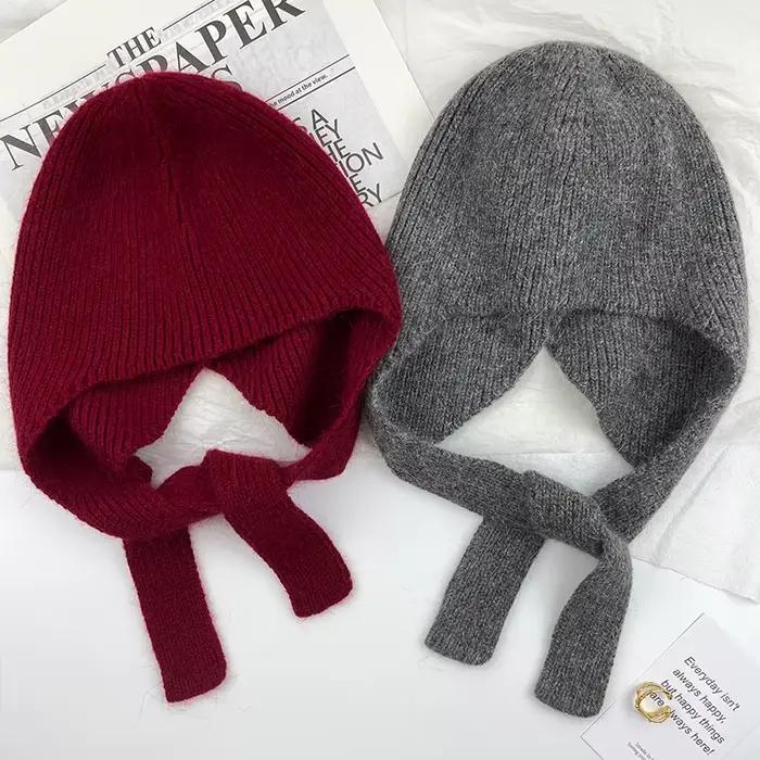 Bonnets de ski tricotés en Angora et nylon pour femmes et hommes, chapeaux Skullies pour dame, chapeaux de bombardier pour l'hiver, occasions décontractées, cadeau de Noël