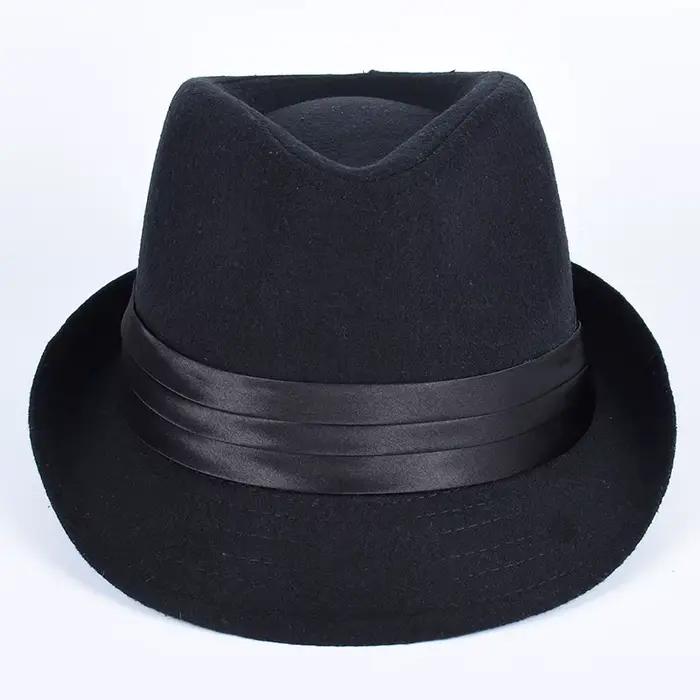 Chapeau Fedora Classique en Coton Polyester Noire pour Hommes Occasions Détendues Printemps Automne