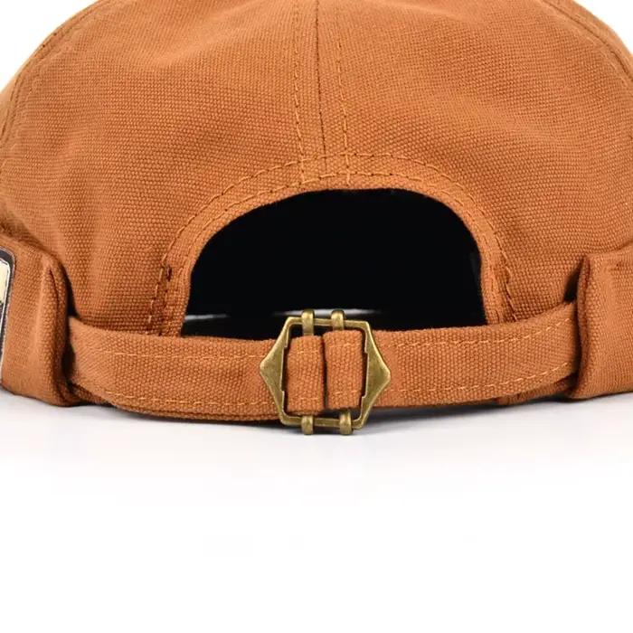 Bocca Vintage Docker casquette sans bords chapeau Skullcap rétro coton réglable couleur unie été automne printemps Hip Hop mode
