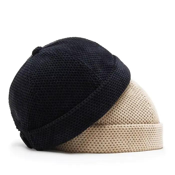 Casquette Docker rétro sans visière unisexe en polyester pour homme et femme ajustable couleur unie vintage mode sport activités plein air occasions quotidiennes