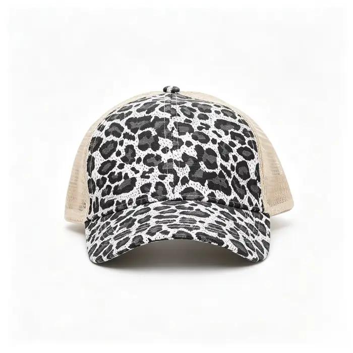 Casquette de baseball réglable à motif léopard
