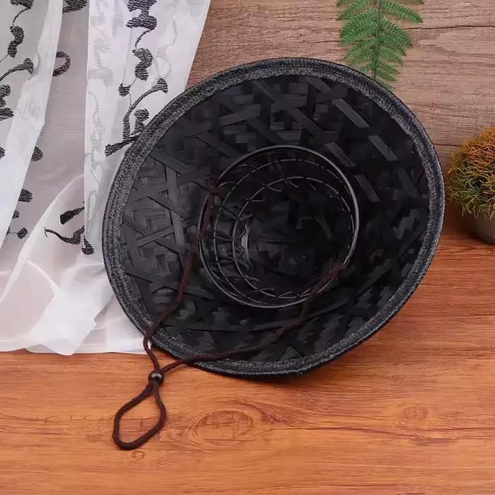 Chapeau de pêcheur rétro en rotin de bambou