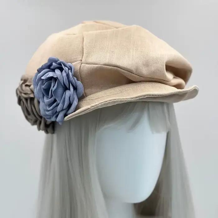 Béret Vintage Français Pour Femme Chapeaux D'épissure De Fleurs Casquette De Rue Populaire Mode Rétro Elégant Occasions Décontractées