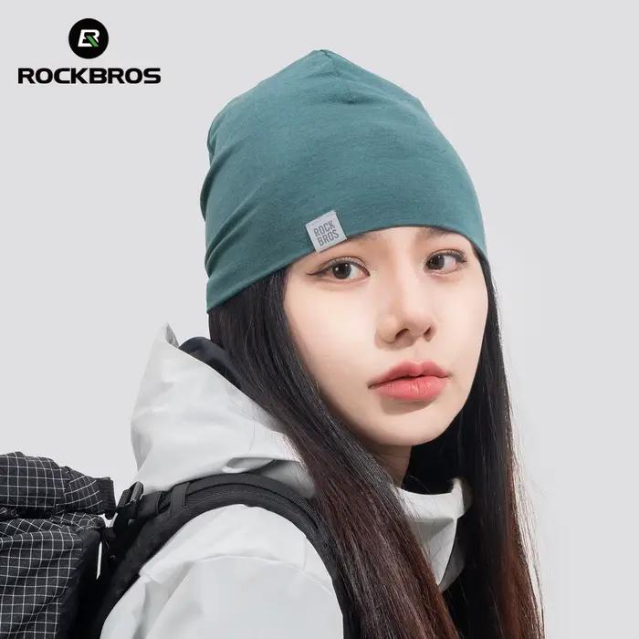 Chapeau chaud en laine double face rockbros pour cyclisme élastique doux et confortable plein air équitation ski