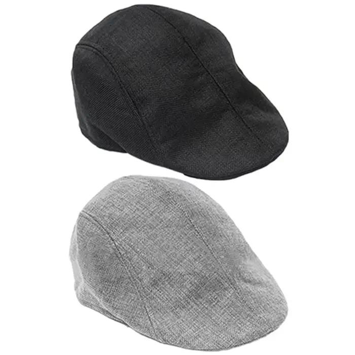Casquettes béret en lin vintage unisexe