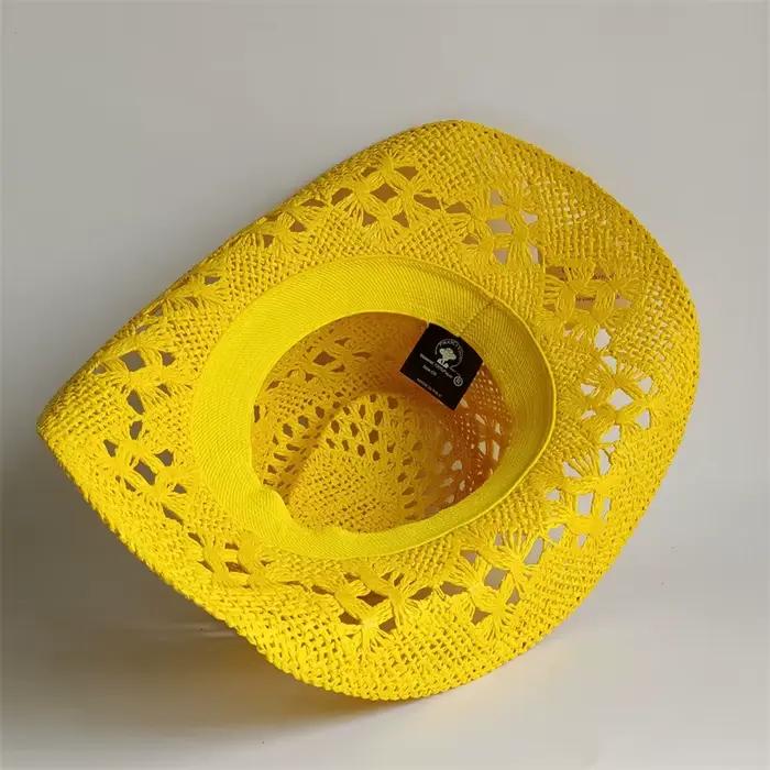 Chapeau de paille jaune Malan Flower